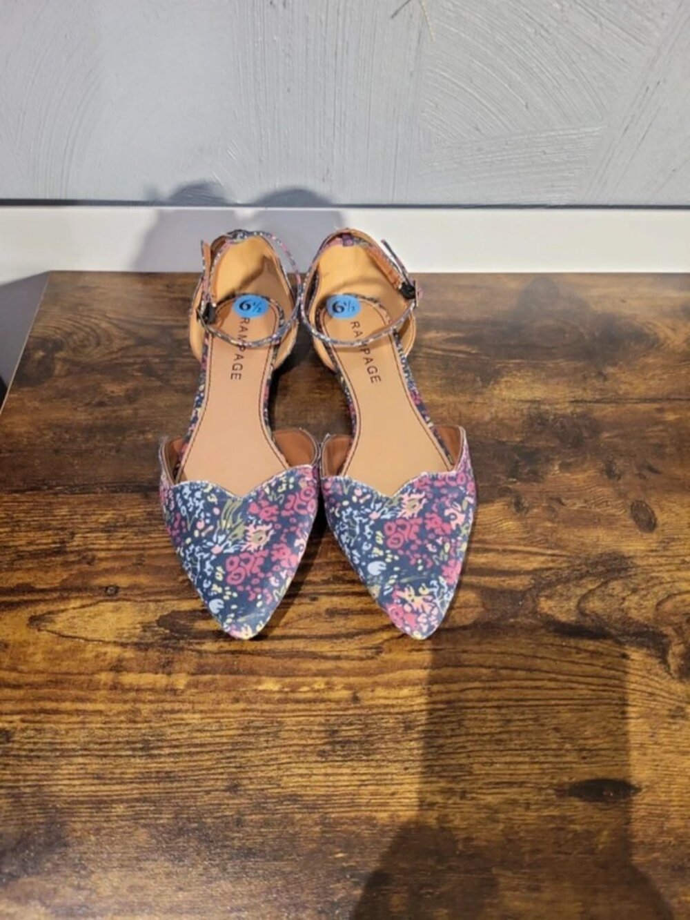 Rampage floral pointy-toe d'Orsay flats.